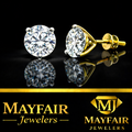 GOLD AND LAB GROWN DIAMONDS SOLITAIRE STUDS