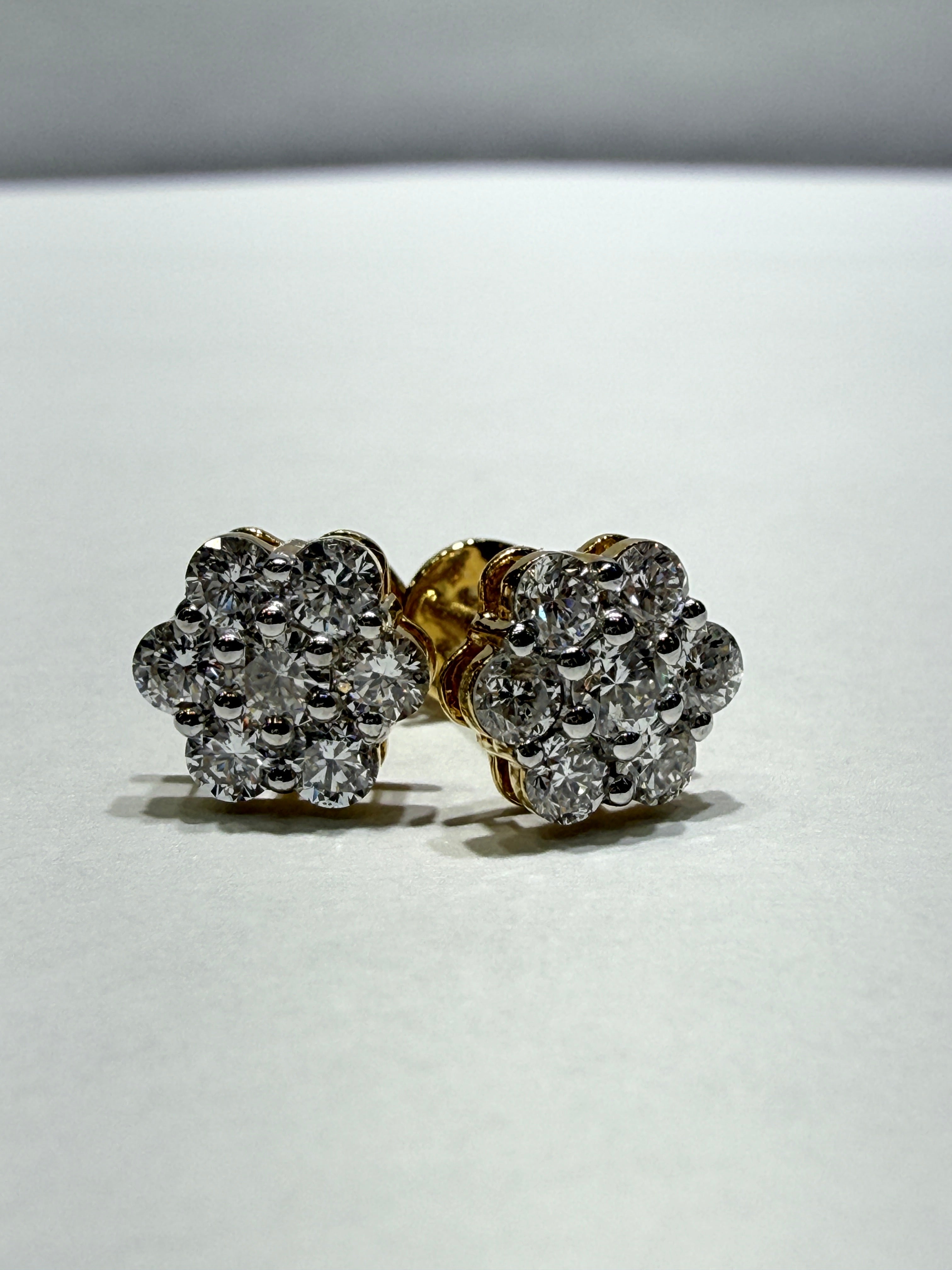 10kt yellow gold and lab grown diamond earrings 1.25CTW