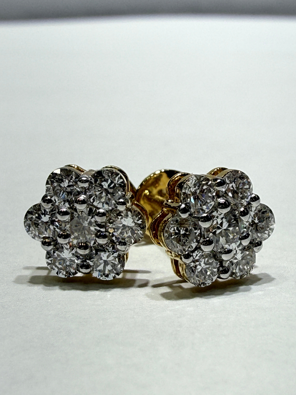 10kt yellow gold and lab grown diamond earrings 1.25CTW