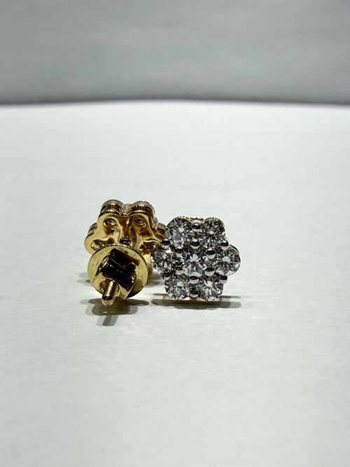 10kt yellow gold and lab grown diamond earrings 1.25CTW